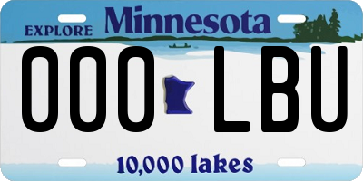 MN license plate 000LBU