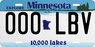MN license plate 000LBV