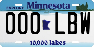 MN license plate 000LBW