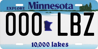 MN license plate 000LBZ