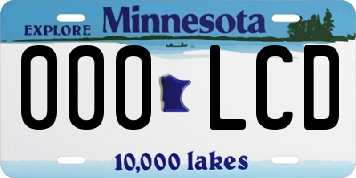 MN license plate 000LCD