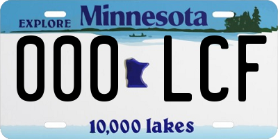 MN license plate 000LCF