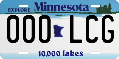 MN license plate 000LCG