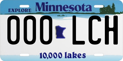 MN license plate 000LCH