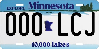MN license plate 000LCJ