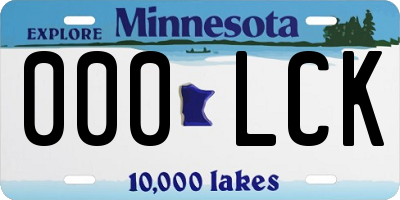 MN license plate 000LCK