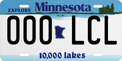 MN license plate 000LCL