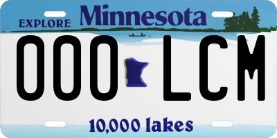 MN license plate 000LCM