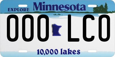 MN license plate 000LCO