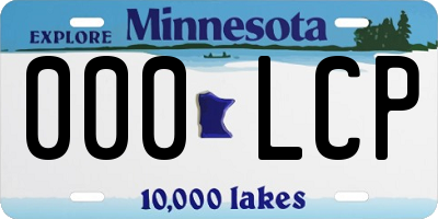 MN license plate 000LCP