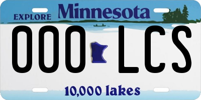MN license plate 000LCS