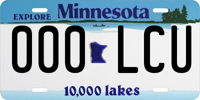MN license plate 000LCU