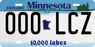 MN license plate 000LCZ