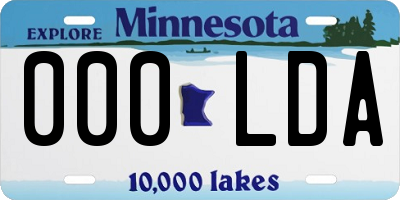 MN license plate 000LDA