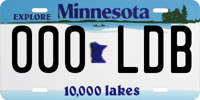 MN license plate 000LDB