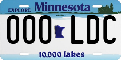 MN license plate 000LDC