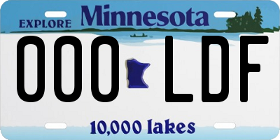MN license plate 000LDF
