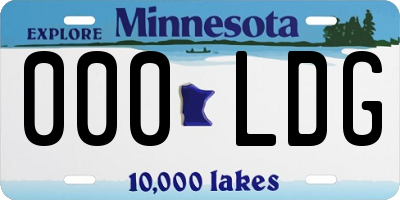 MN license plate 000LDG