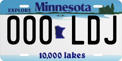 MN license plate 000LDJ