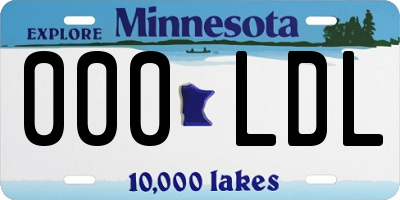 MN license plate 000LDL