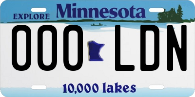 MN license plate 000LDN