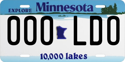 MN license plate 000LDO