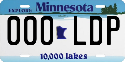 MN license plate 000LDP