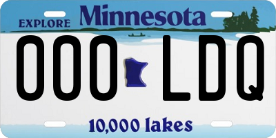 MN license plate 000LDQ