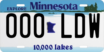 MN license plate 000LDW