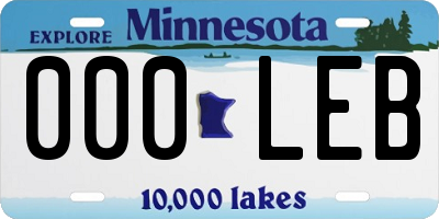 MN license plate 000LEB