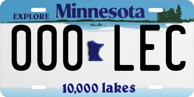 MN license plate 000LEC