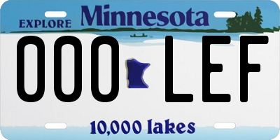 MN license plate 000LEF