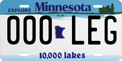MN license plate 000LEG