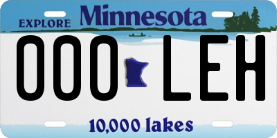 MN license plate 000LEH
