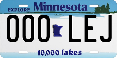 MN license plate 000LEJ