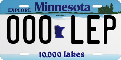 MN license plate 000LEP