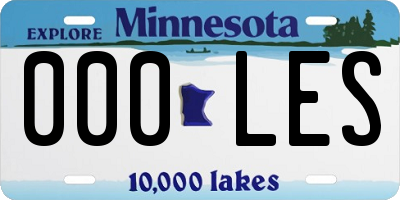 MN license plate 000LES