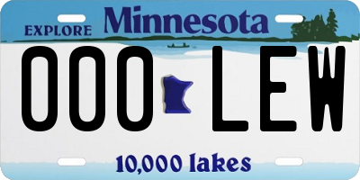 MN license plate 000LEW