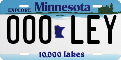 MN license plate 000LEY