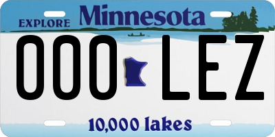 MN license plate 000LEZ
