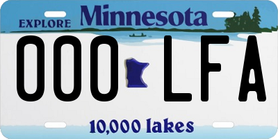 MN license plate 000LFA