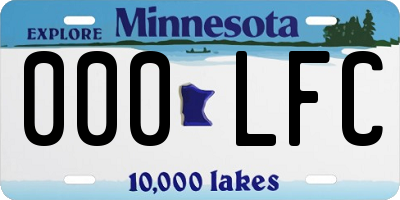 MN license plate 000LFC