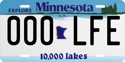 MN license plate 000LFE