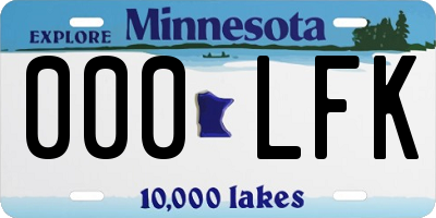 MN license plate 000LFK