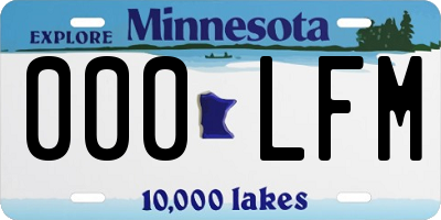 MN license plate 000LFM