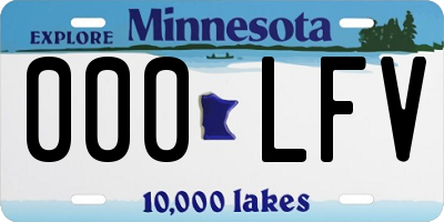 MN license plate 000LFV