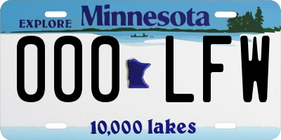 MN license plate 000LFW