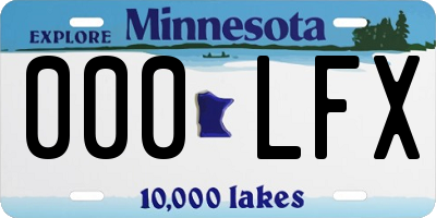 MN license plate 000LFX