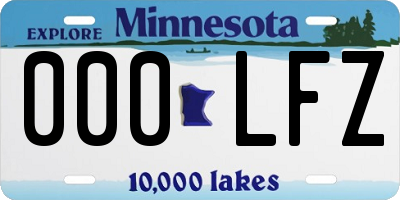 MN license plate 000LFZ