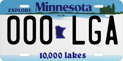 MN license plate 000LGA